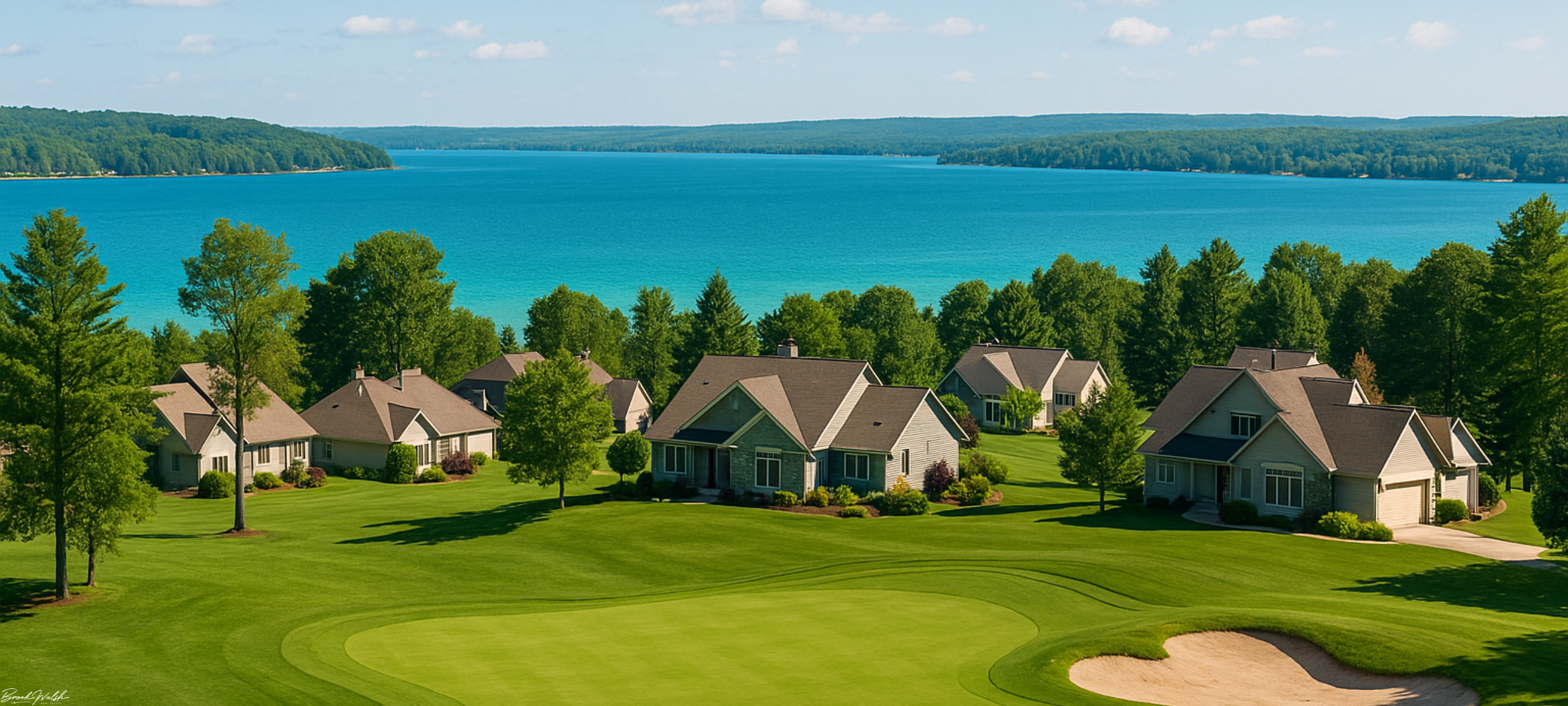 A-Ga-Ming Antrim Dells golf homes overlooking lush fairways and Torch Lake in Northern Michigan