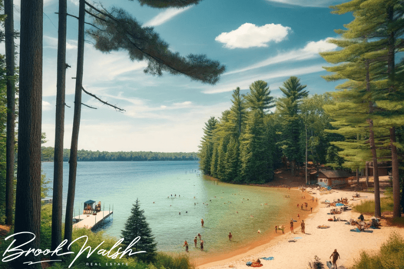 swimming-at-Higgins-Lake