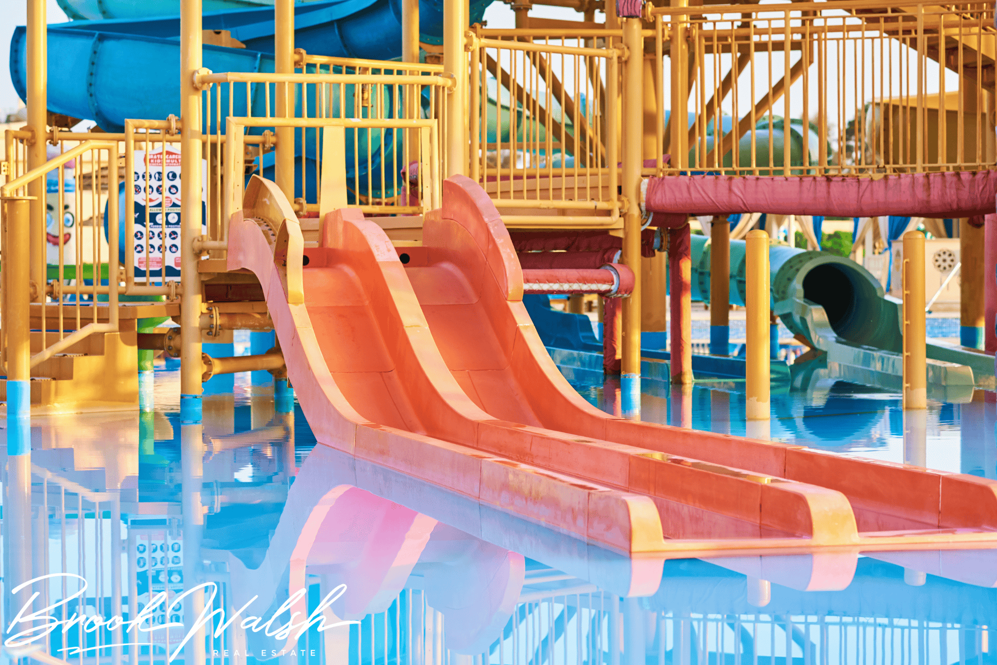 Family enjoying slides at Avalanche Bay Indoor Waterpark