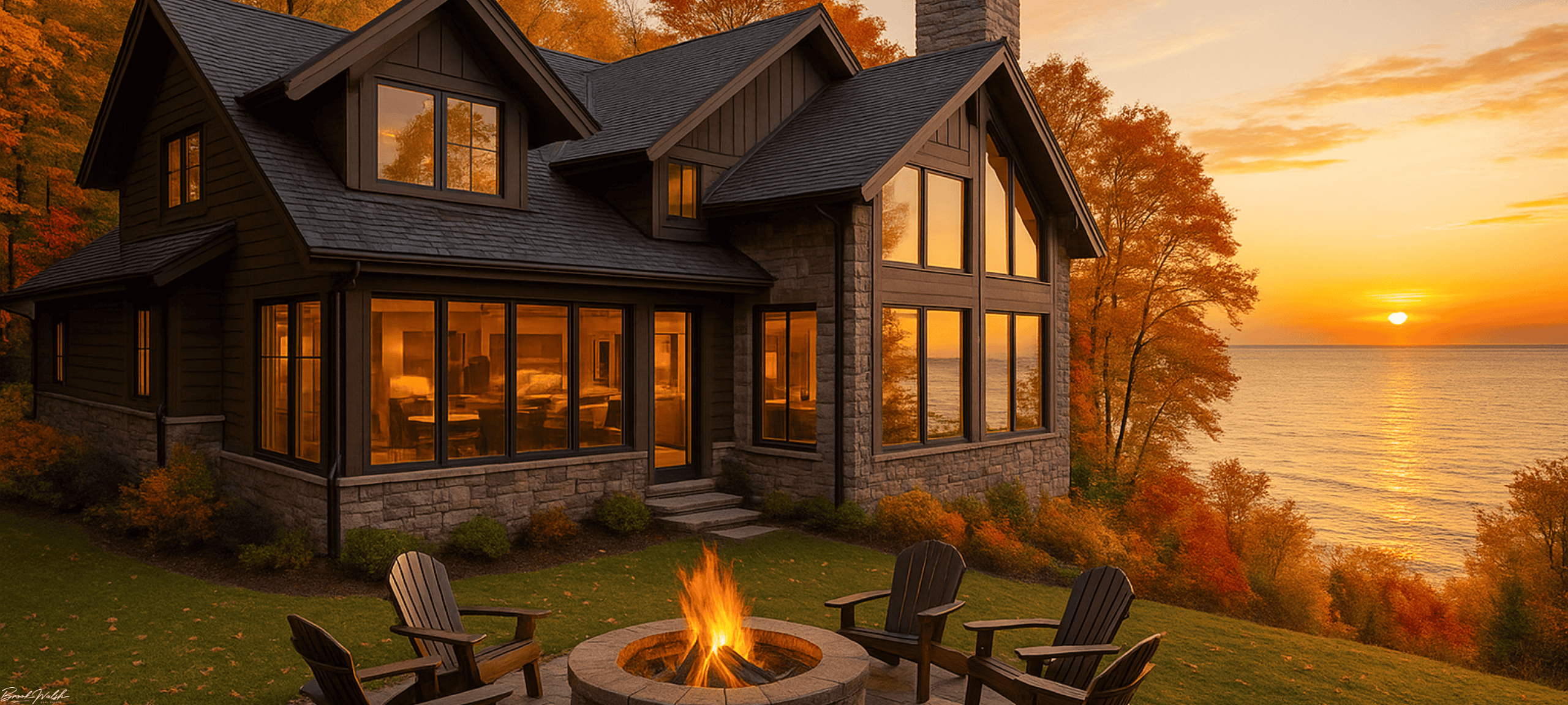 Luxury homes in Cross Village, MI with lakefront views