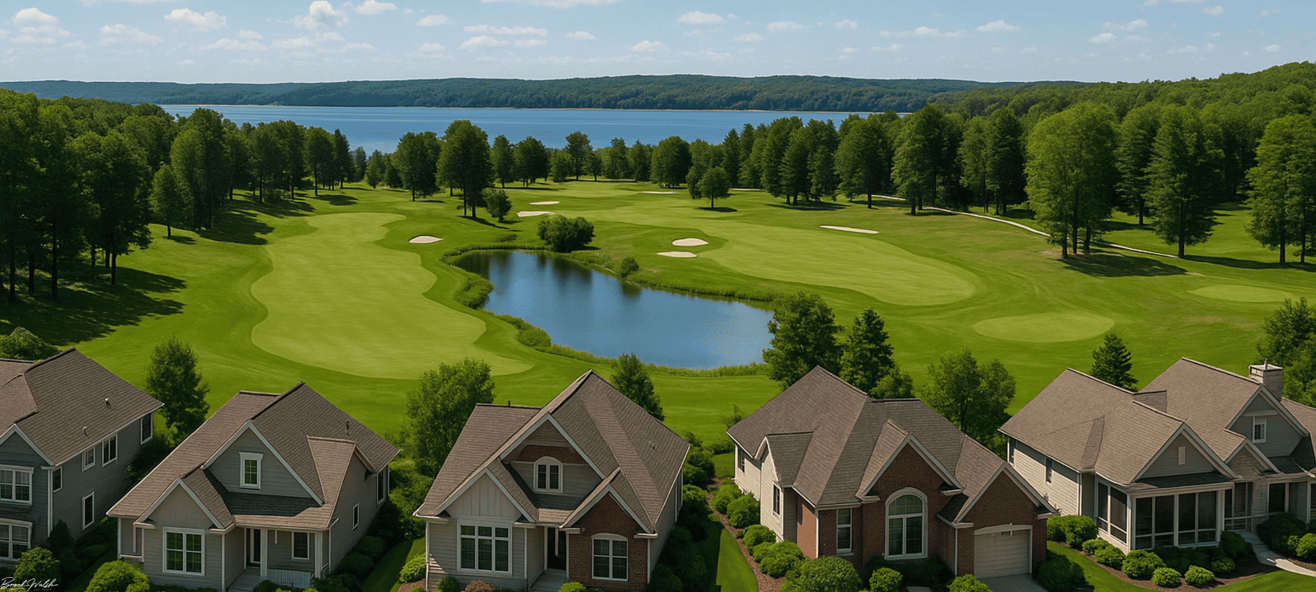 Crystal Lake Golf Club homes overlooking lush fairways in Beulah, MI