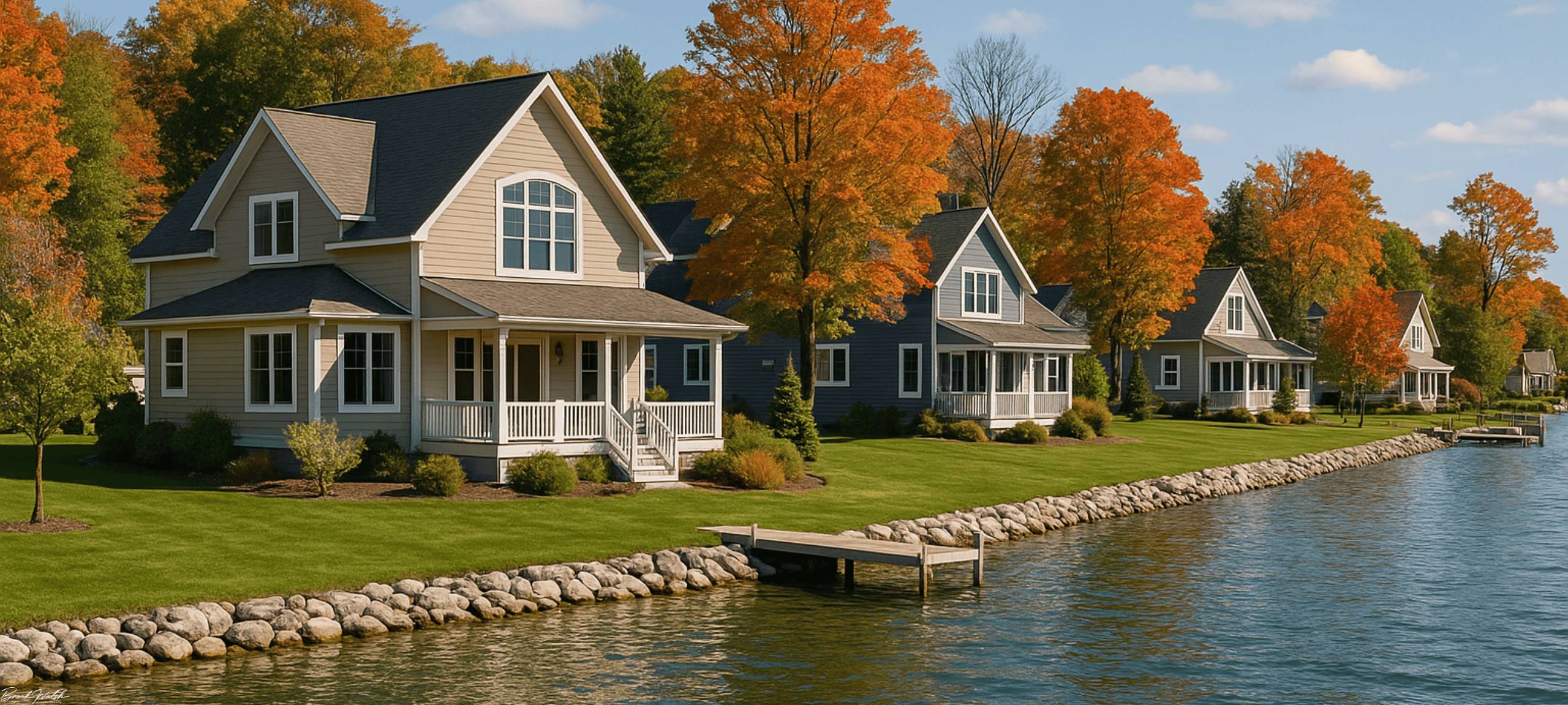 Waterfront homes on Lake Charlevoix in East Jordan, MI