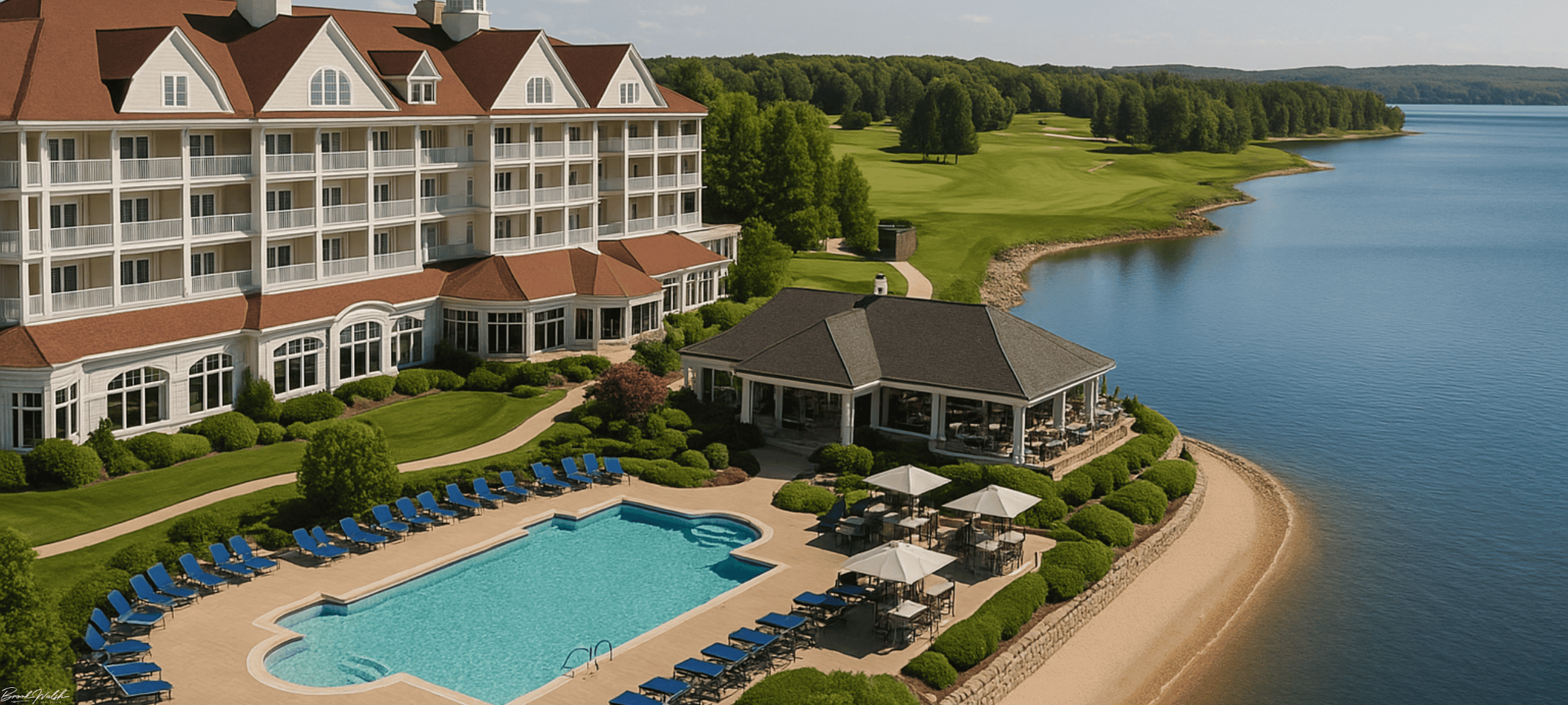 The Inn at Bay Harbor lakeside resort with spa, pool, gourmet dining, and golf course vistas