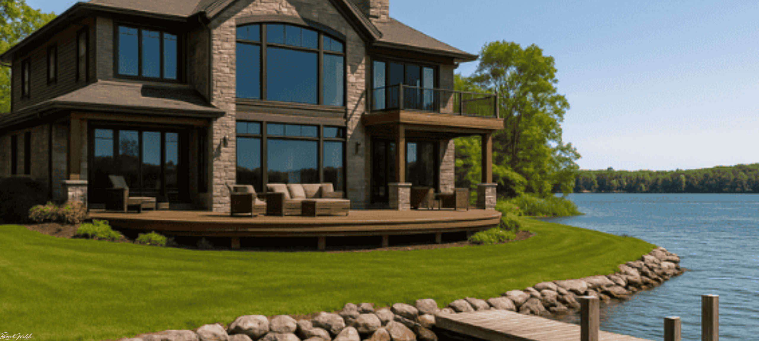 Luxury lakefront home with dock in Fife Lake, Michigan