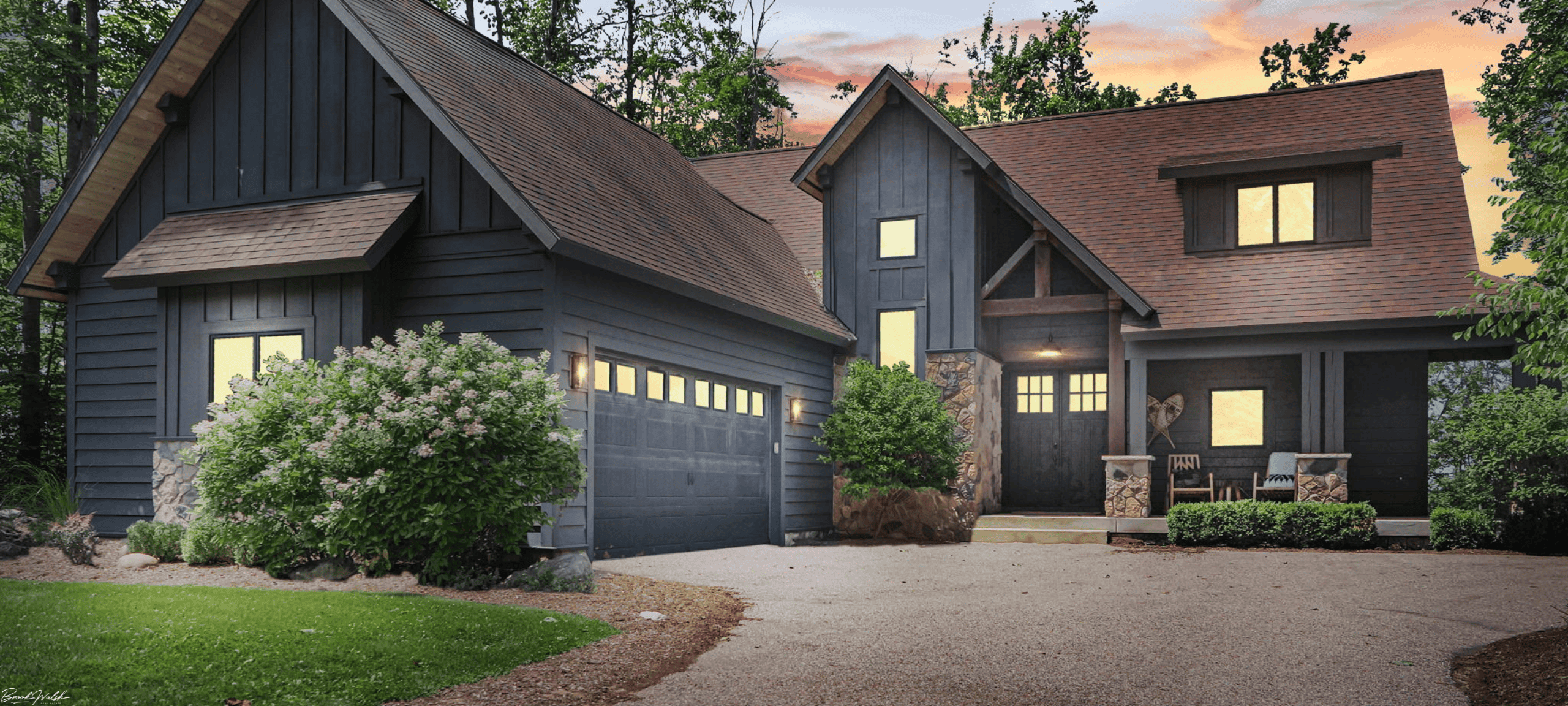 Exterior view of The Alpine House, a luxury 4-bedroom ski-in/ski-out home for sale at Boyne Mountain Resort