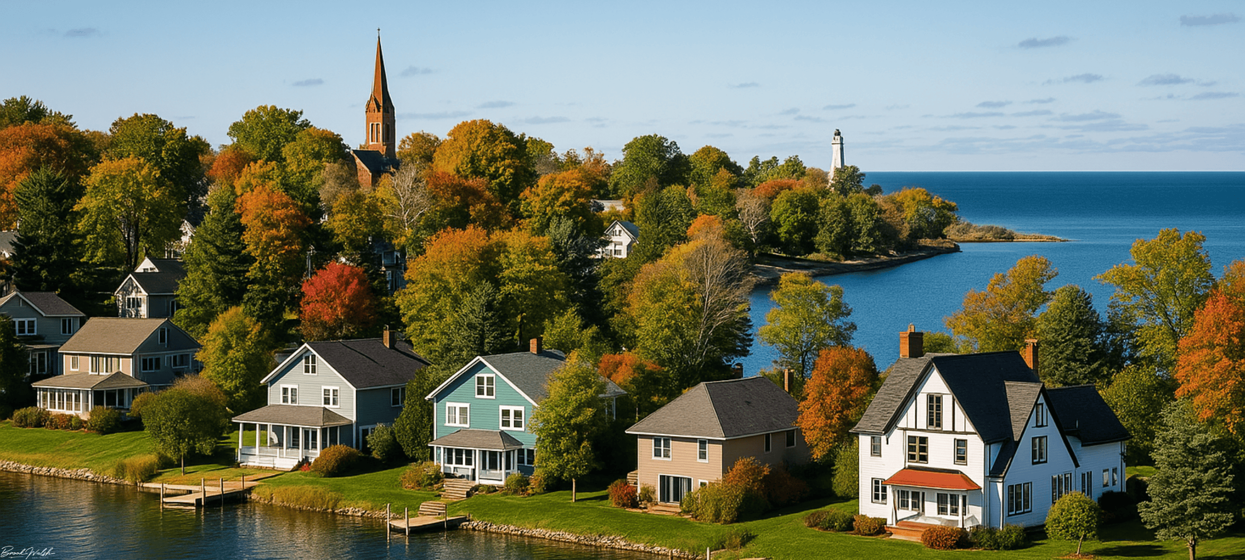 Lakefront homes in Frankfort, MI with scenic Michigan views