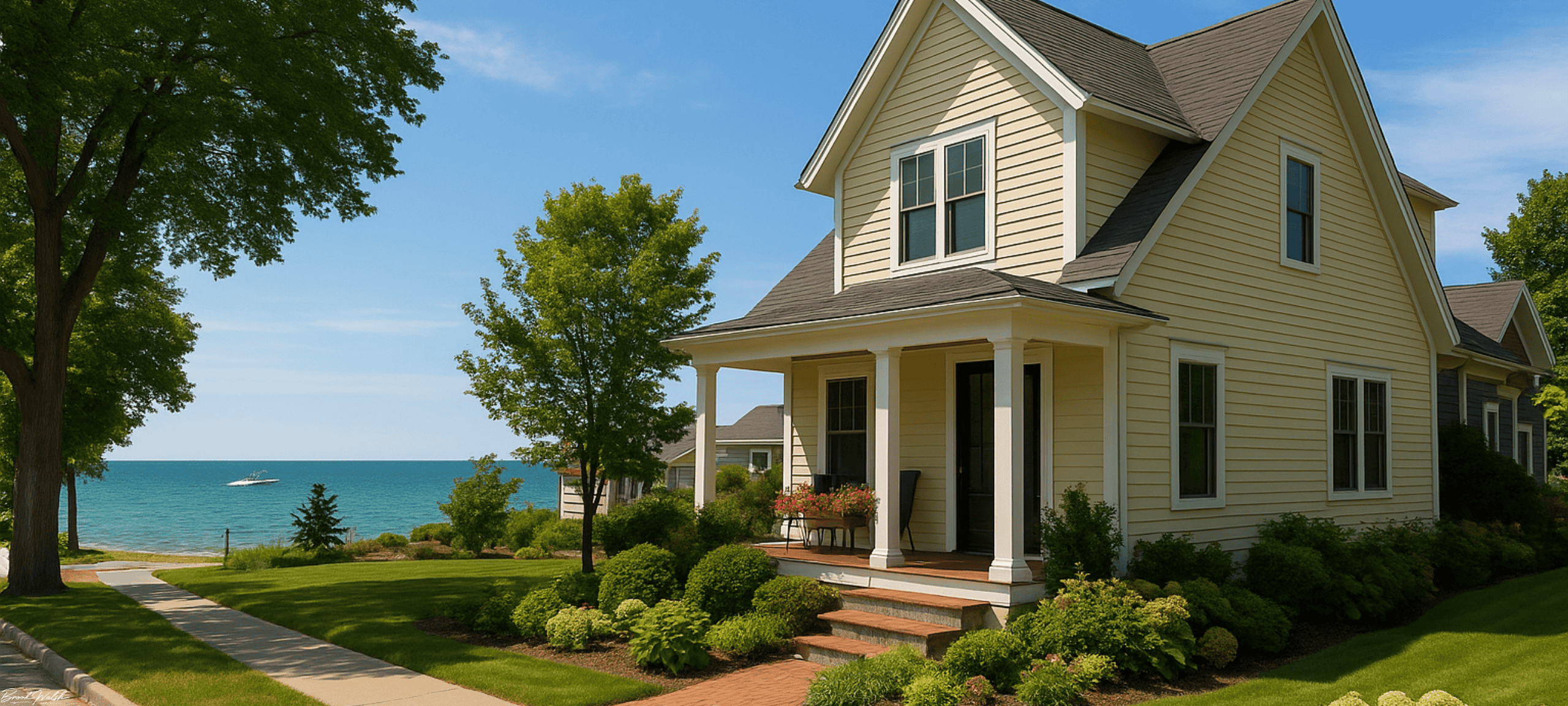 Scenic view of a downtown Frankfort, MI home near Lake Michigan