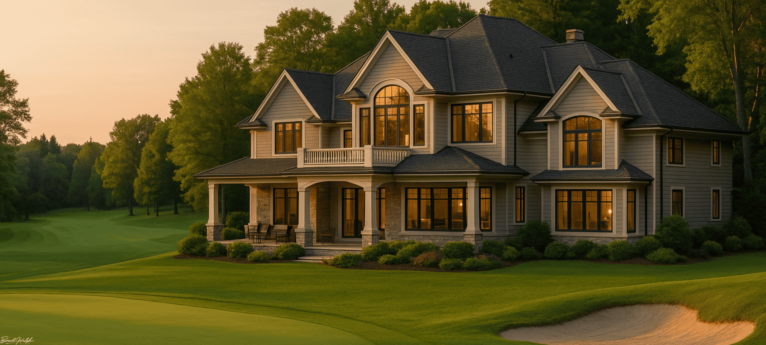 Golf homes in Gaylord, MI with fairway and clubhouse views