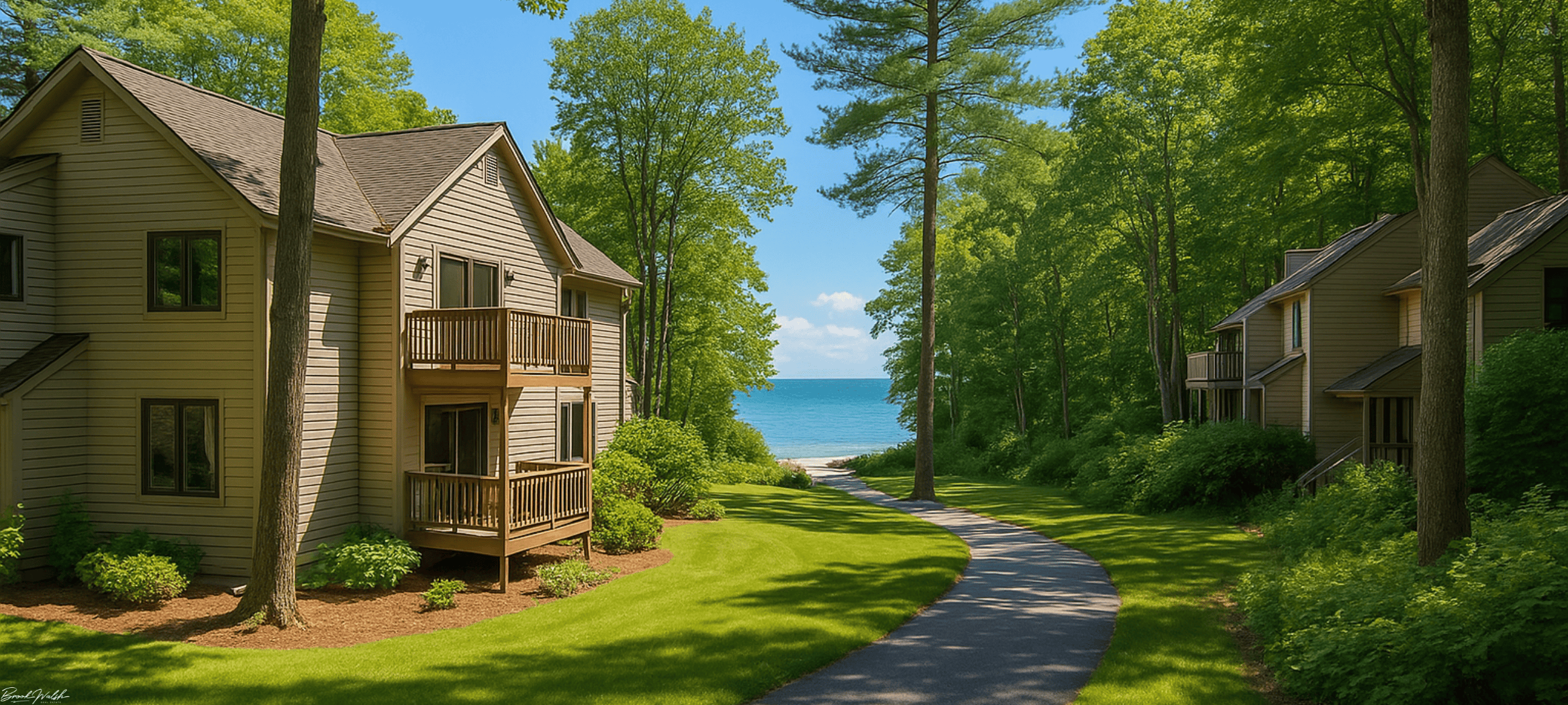 Harbor Cove homes with beach access and lush wooded trails