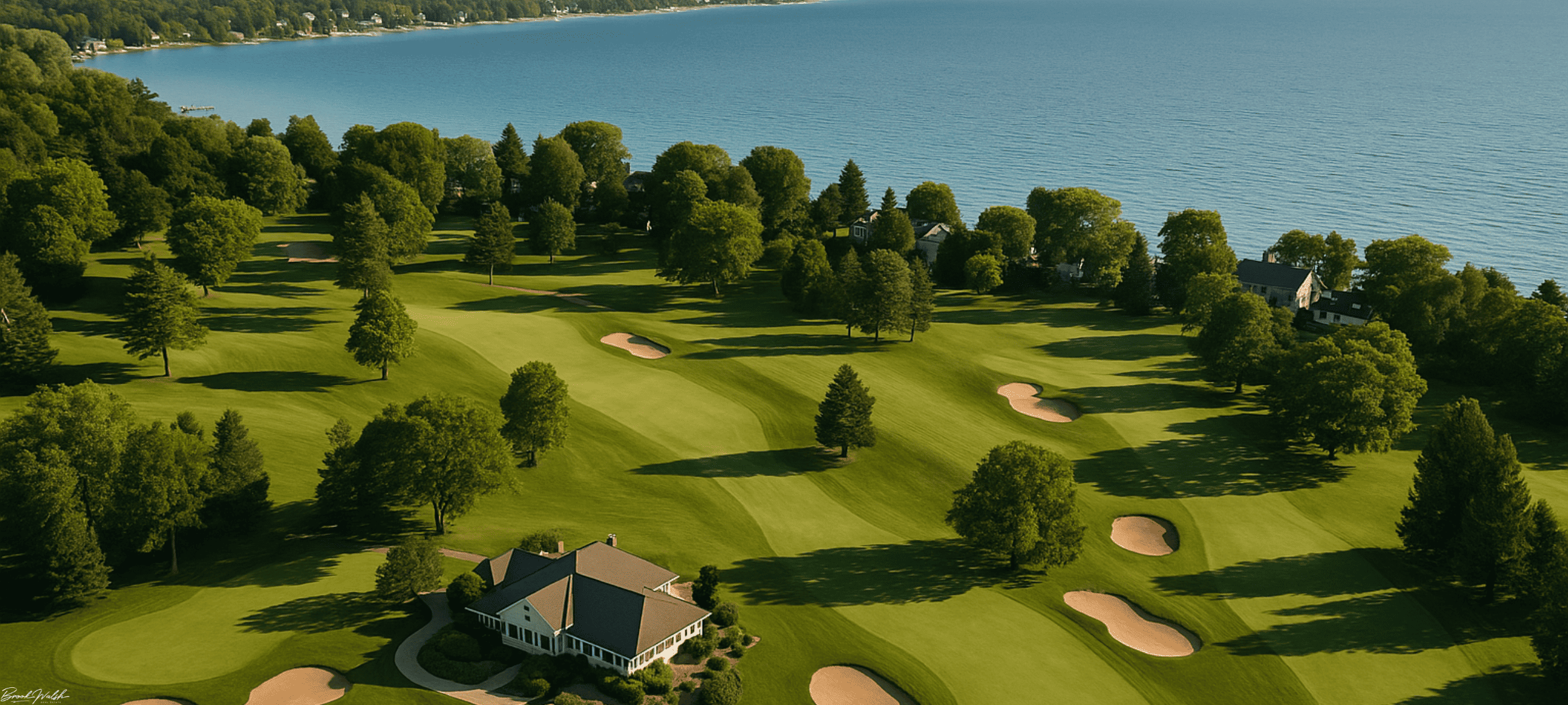 Aerial view of Harbor Point Golf Club in Harbor Springs, MI