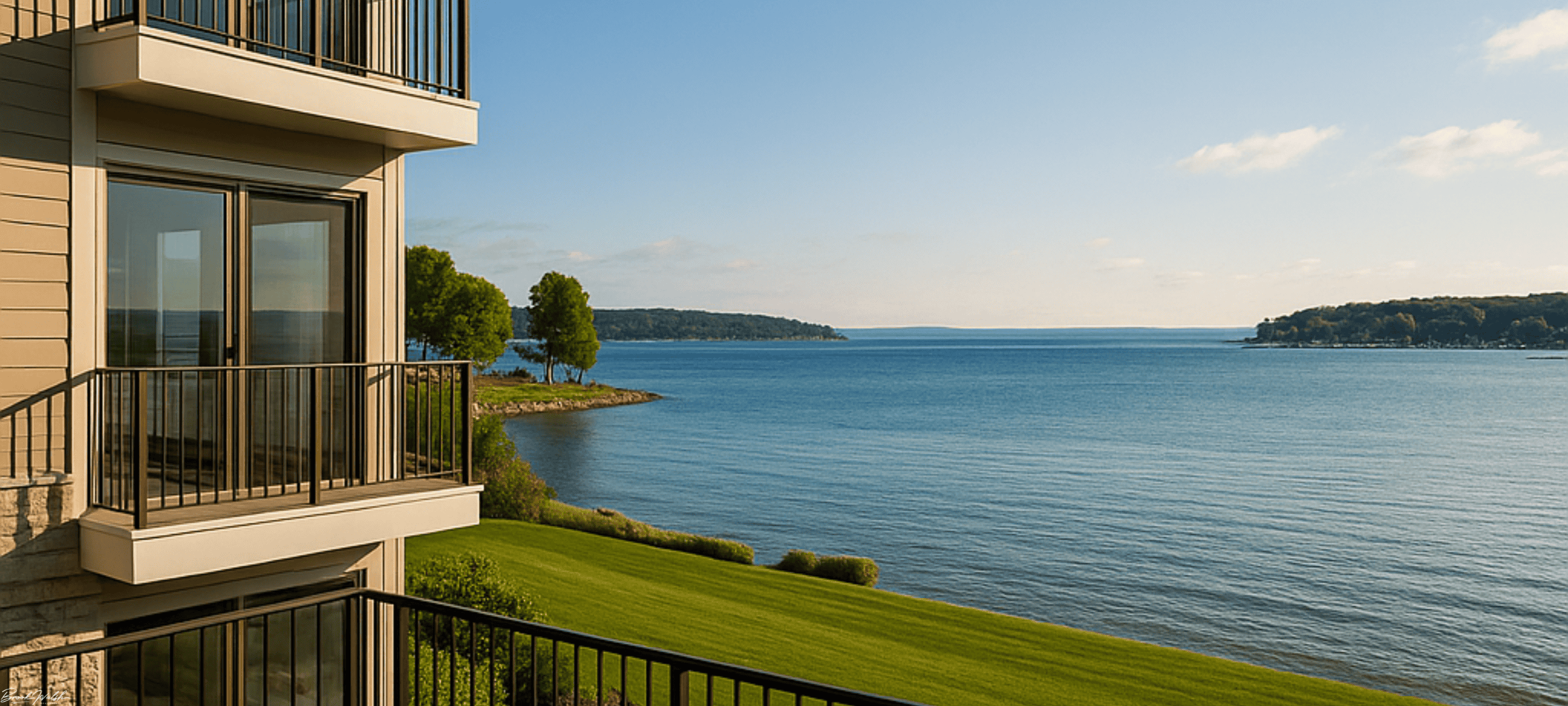 Lakefront condo view in Harbor Springs, Michigan