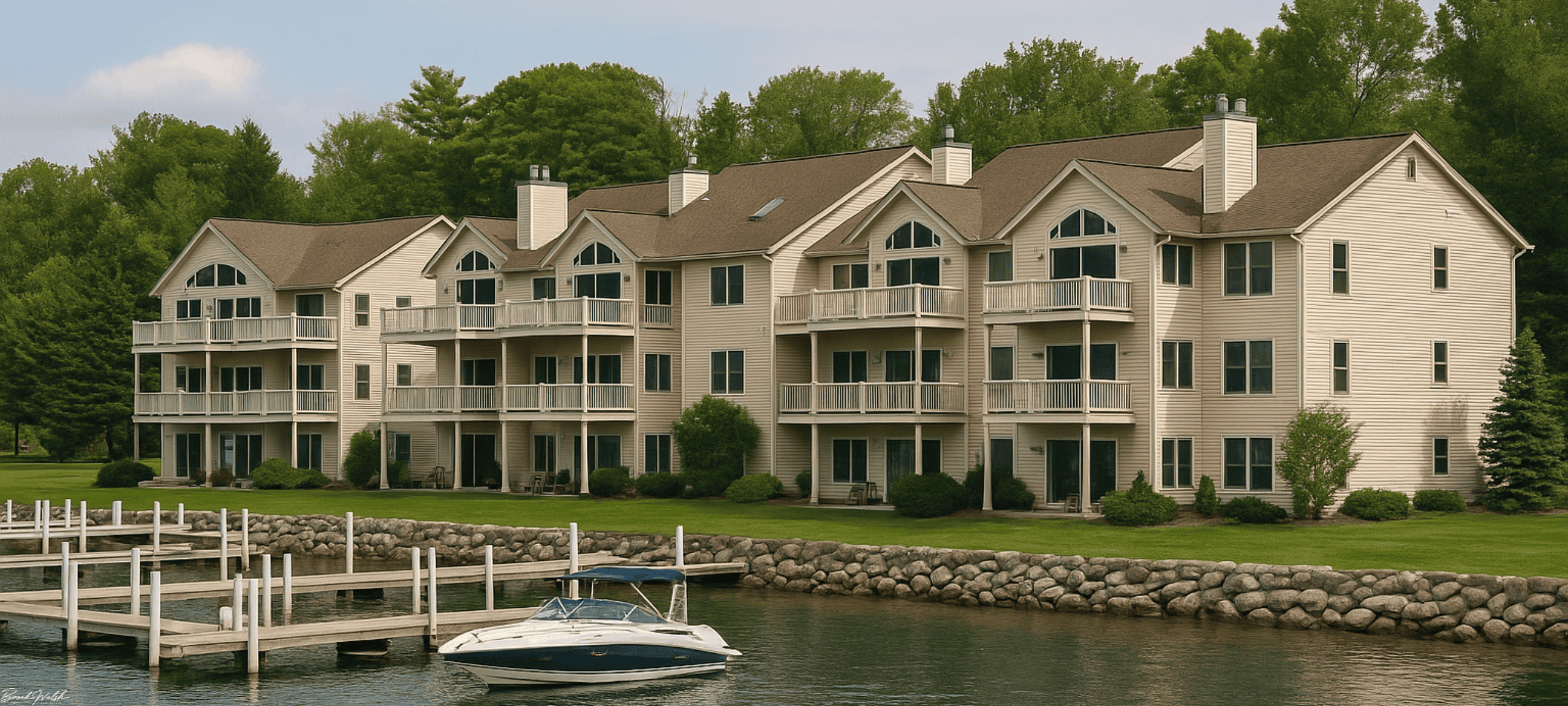 Harborage Bay condos on Lake Charlevoix in Boyne City, MI