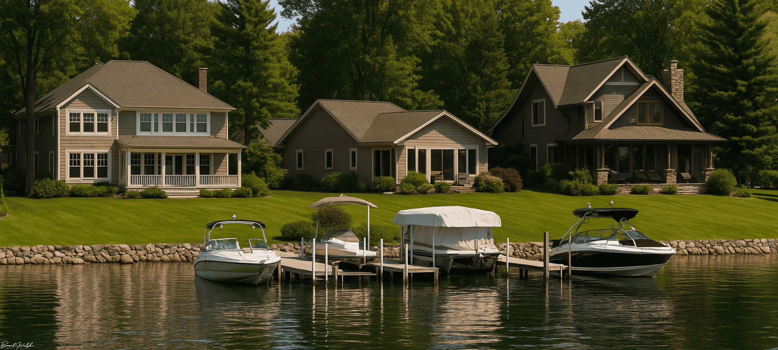Lakefront homes in Harborage Shore, Boyne City, MI