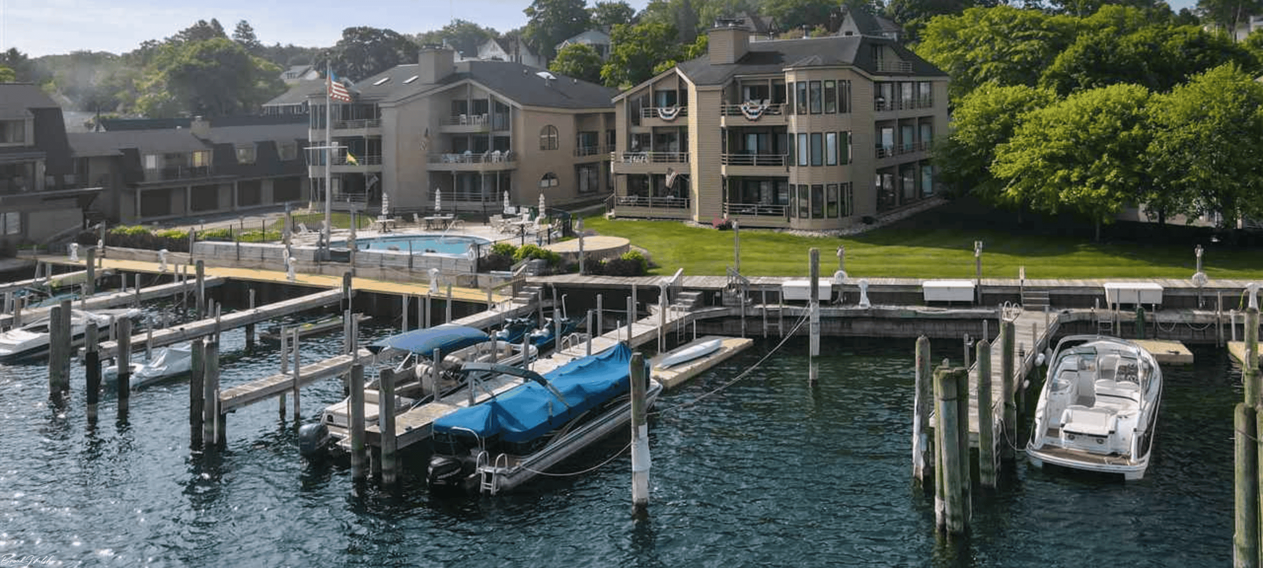 Harbour Club Condominiums overlooking Lake Charlevoix