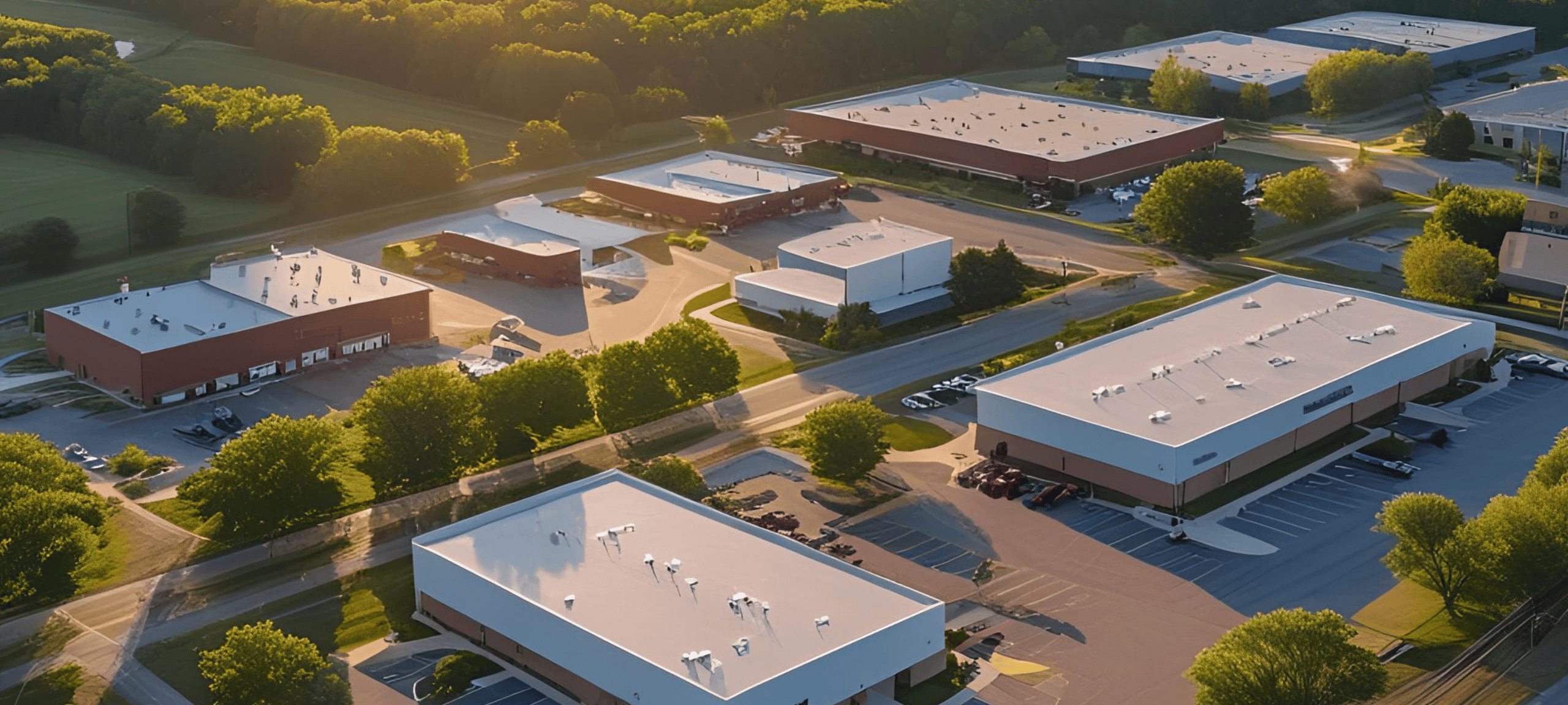 Aerial view of commercial real estate opportunities in Honor, MI