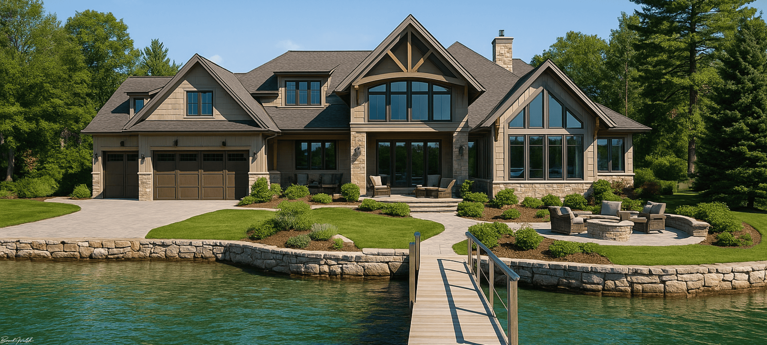 Lakefront luxury home in Indian River, MI with private dock