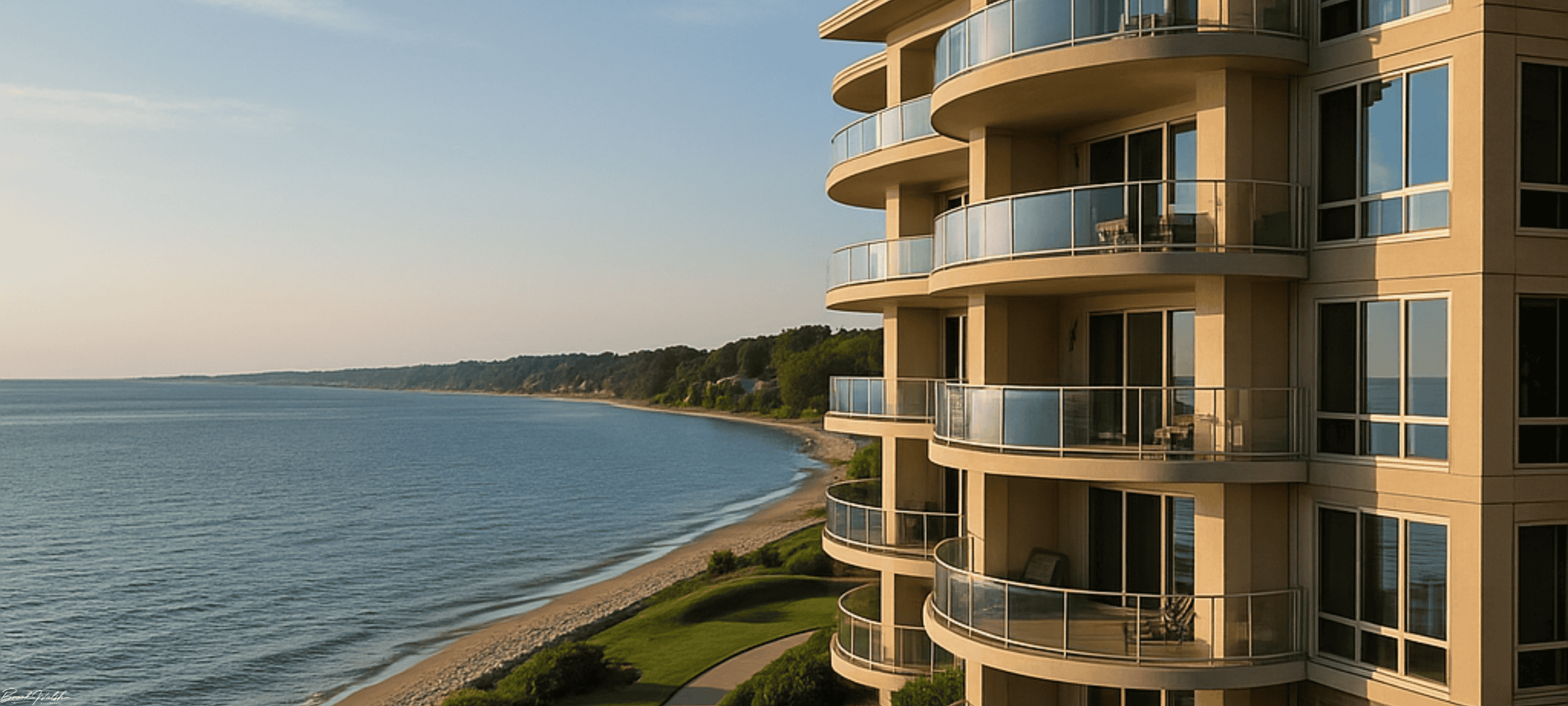 Luxury Lake Michigan condominium with waterfront views