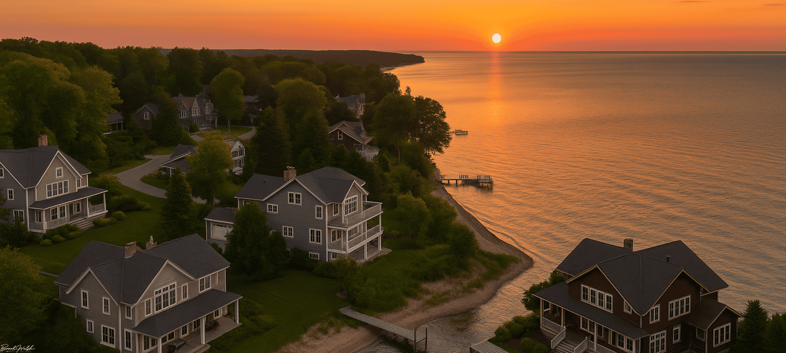 Lake Michigan Heights waterfront homes in Charlevoix, Michigan