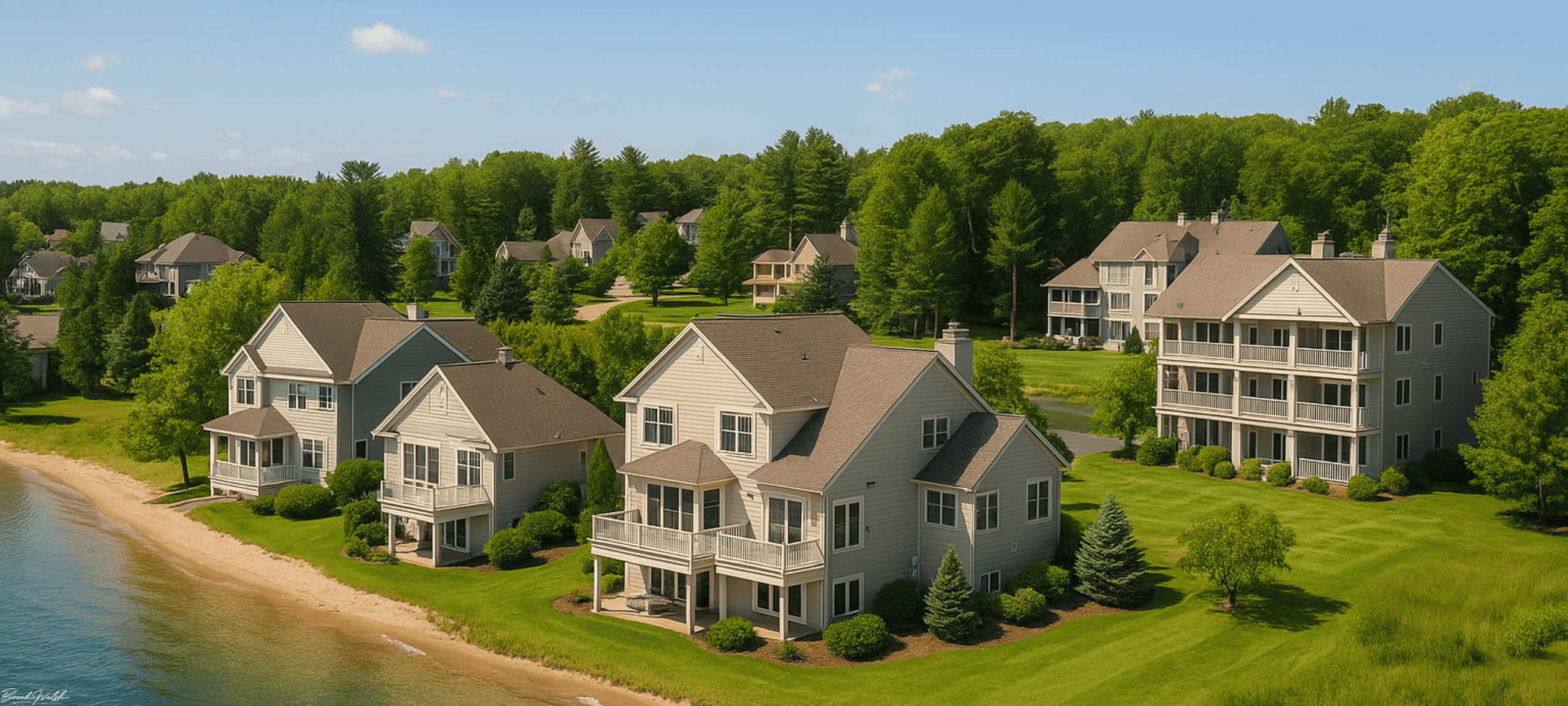 Lakeside Club Resort homes with private lake access in Petoskey