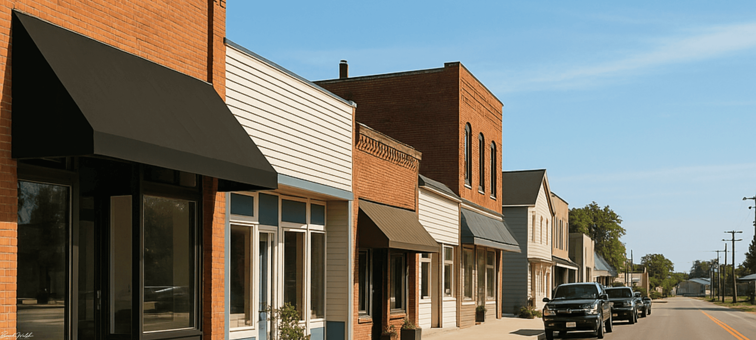 Map of Levering, Michigan highlighting key commercial real estate listings and investment zones.
