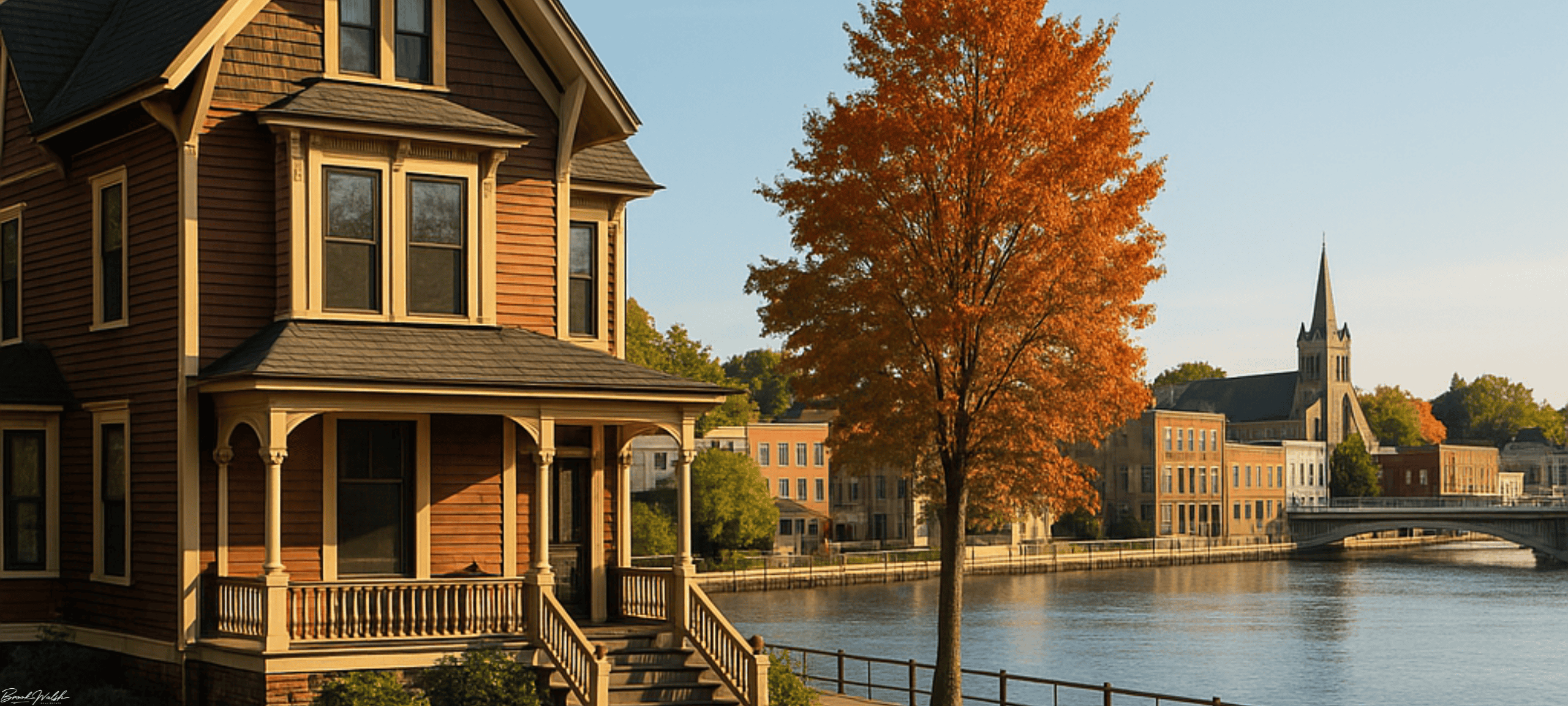 Downtown Manistee, MI historic home with riverfront views
