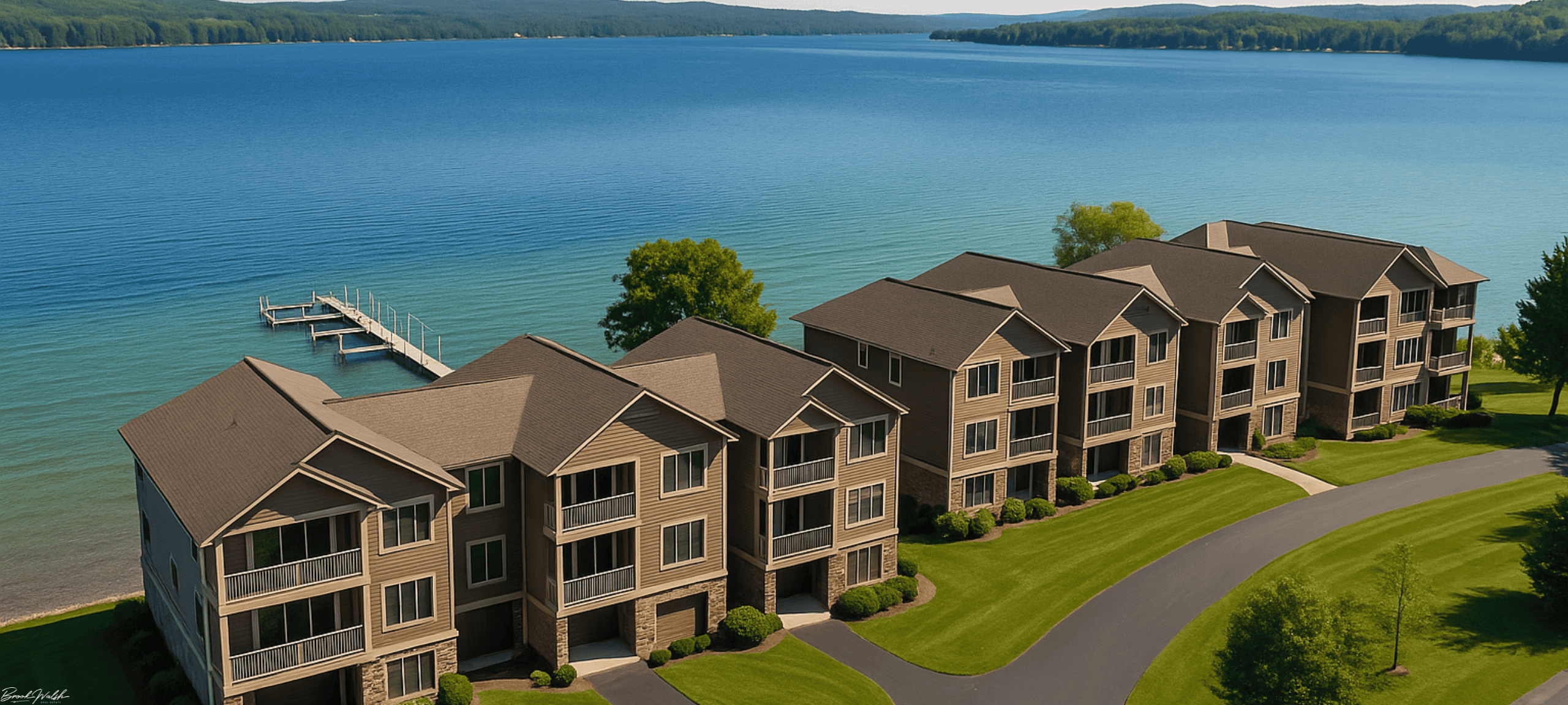 Maple Shores waterfront condos in Boyne City overlooking Lake Charlevoix