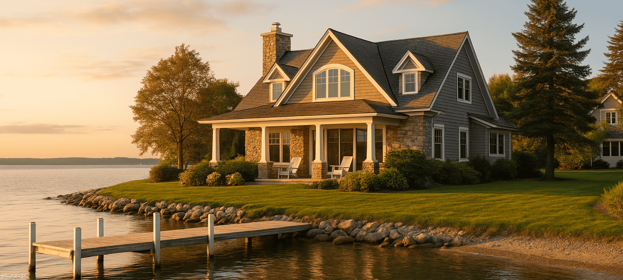 Lakefront home in Michigan Shores Charlevoix, MI with scenic views