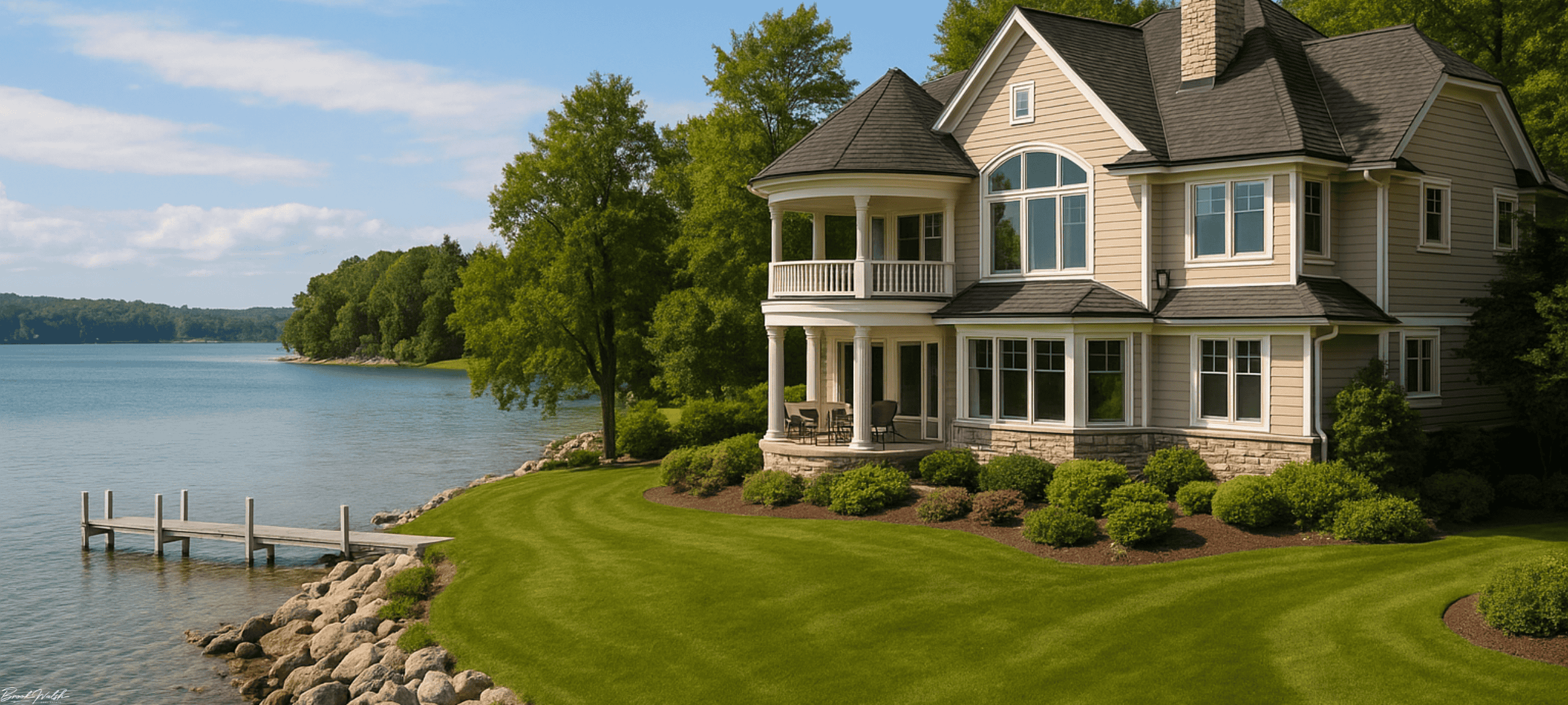 Lakefront Oyster Pointe home in Charlevoix with private dock