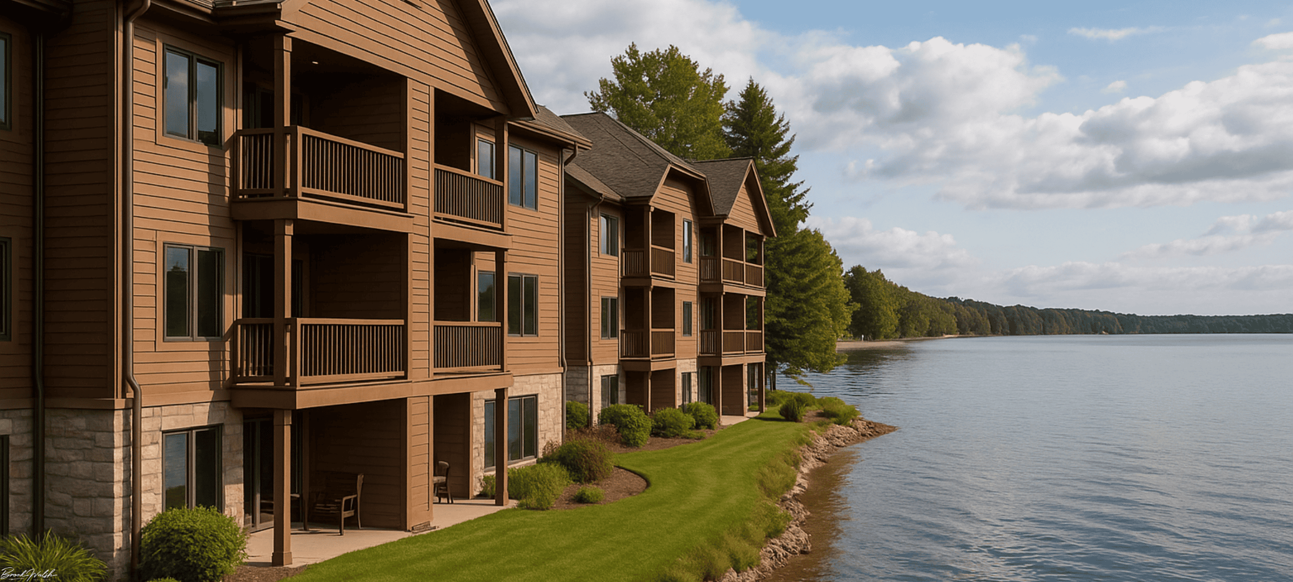 Lakefront condo in Roscommon, MI with scenic view
