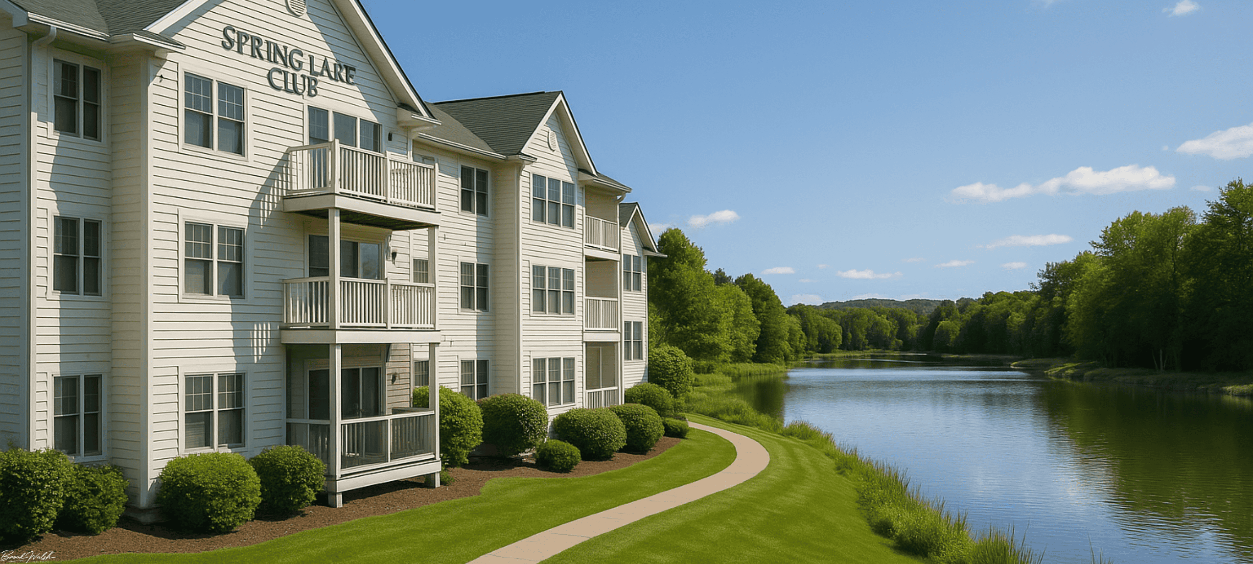 Spring Lake Club Condominiums overlooking peaceful lake in Petoskey