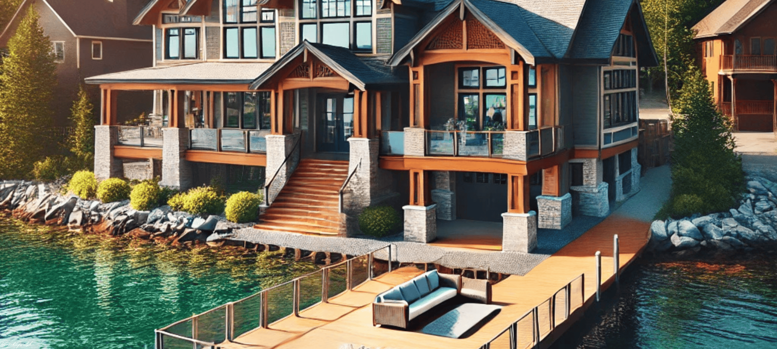 Luxury lake house with private dock on Lake Charlevoix