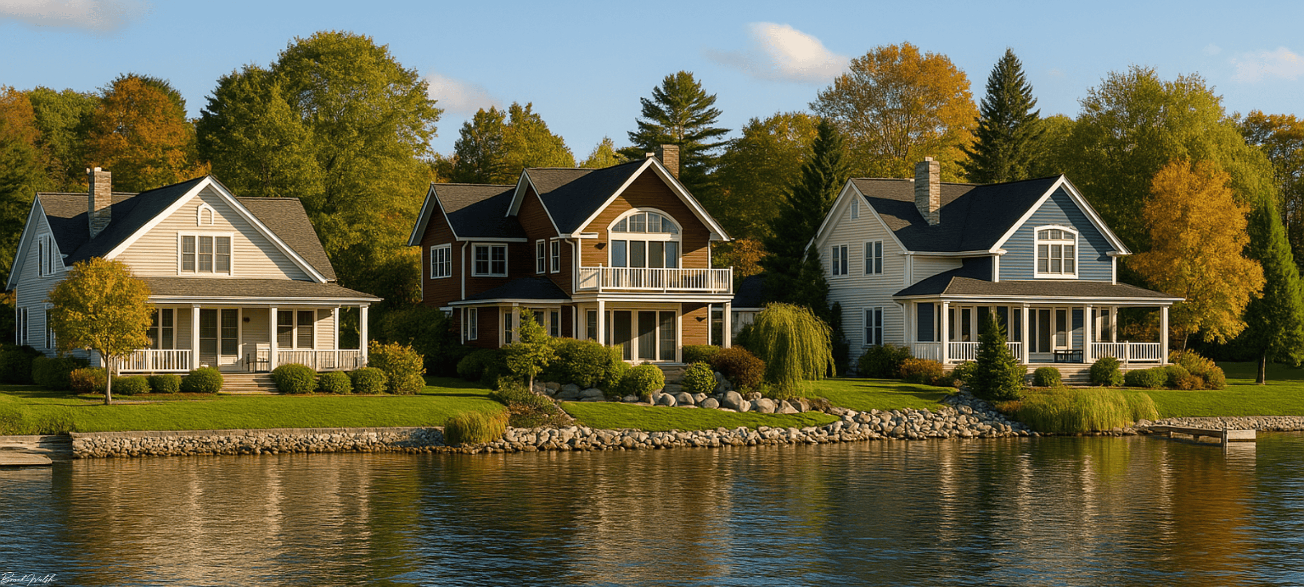 Villa De Charlevoix waterfront homes in Boyne City, Michigan with stunning lake views