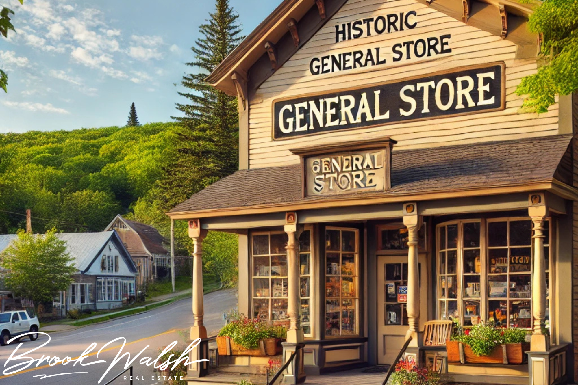 Exterior view of Walloon Lake General Store with vintage design